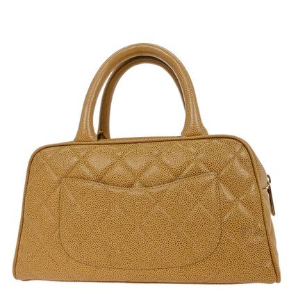 Chanel 2003-2004 Beige Caviar Bowling Bag 27