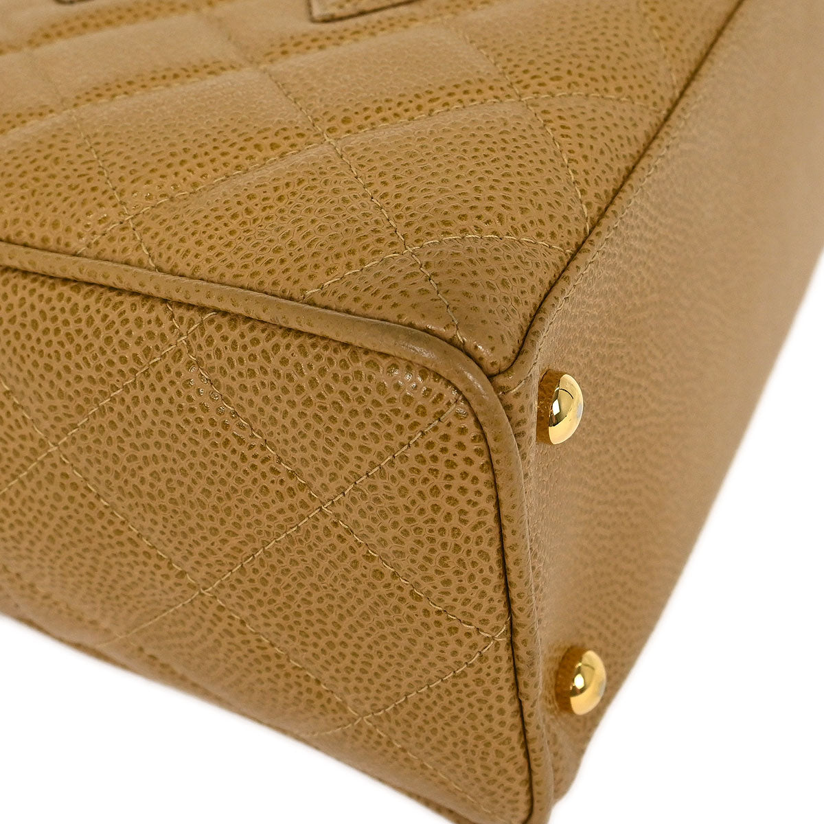 Chanel 2003-2004 Beige Caviar Bowling Bag 27