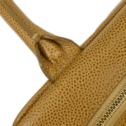 Chanel 2003-2004 Beige Caviar Bowling Bag 27