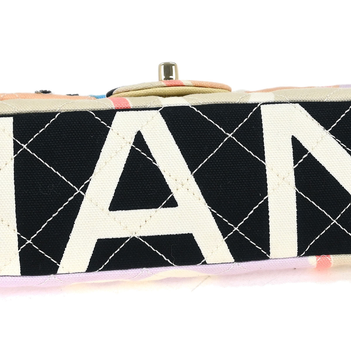 Chanel 2005-2006 Pink Canvas Paris Map Single Flap Shoulder Bag