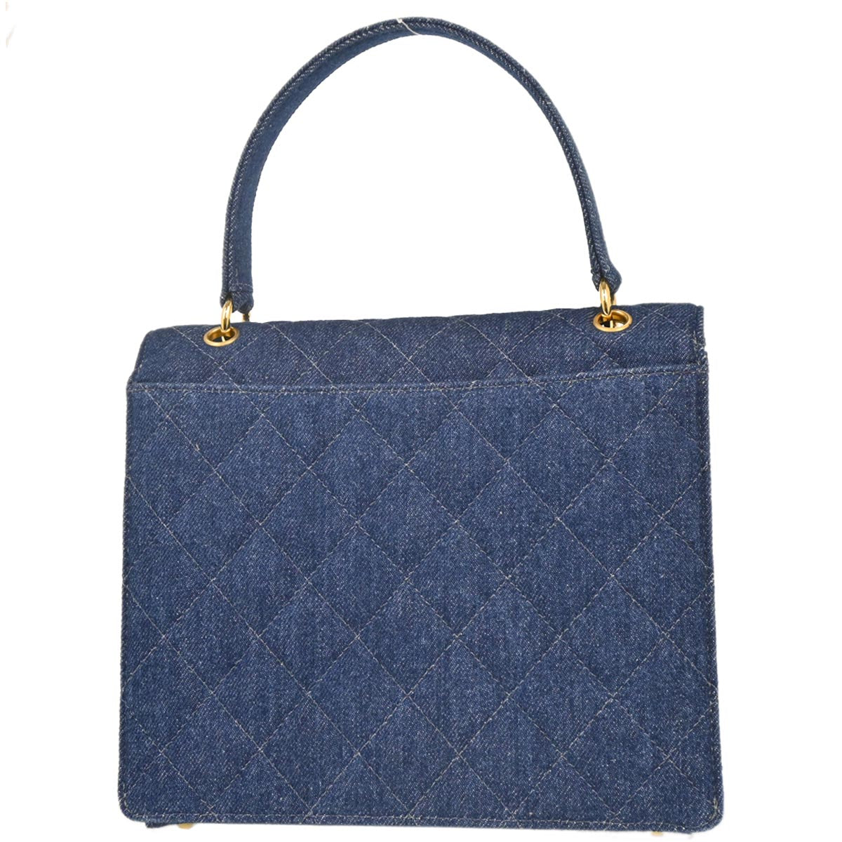 Chanel 1997-1999 Blue Denim Top Handle Handbag