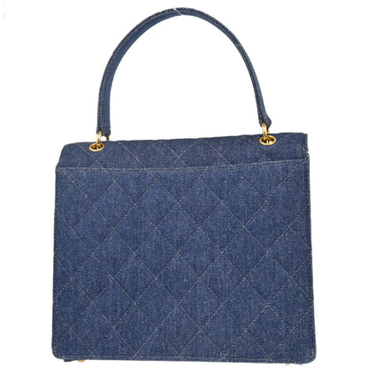 Chanel 1997-1999 Blue Denim Top Handle Handbag
