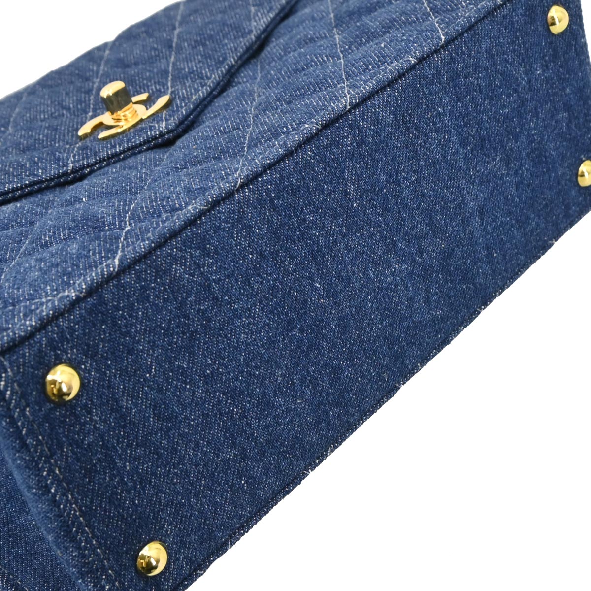 Chanel 1997-1999 Blue Denim Top Handle Handbag
