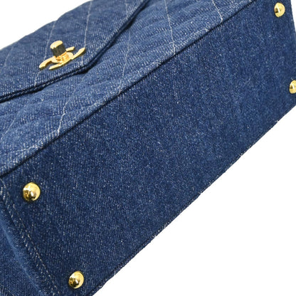 Chanel 1997-1999 Blue Denim Top Handle Handbag