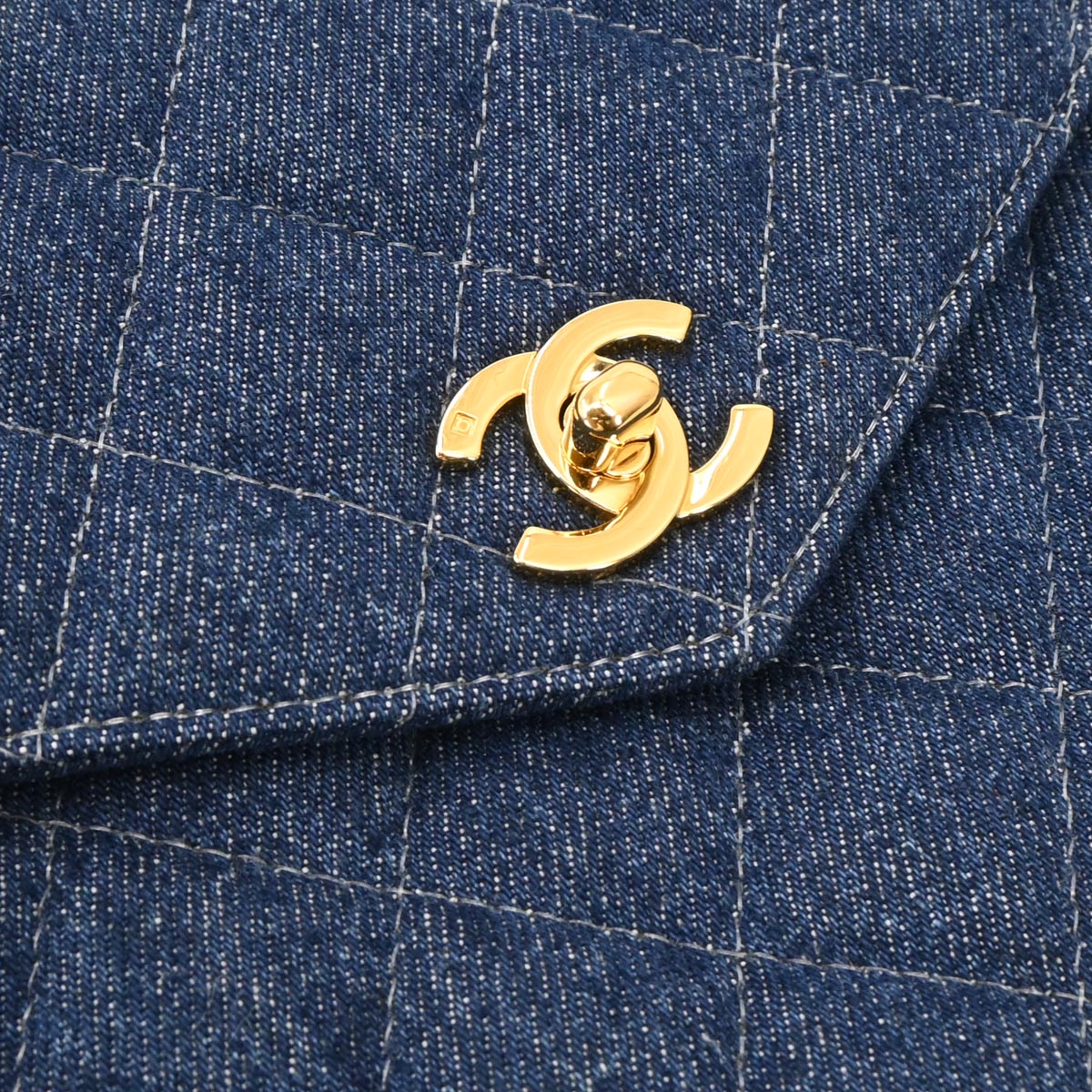 Chanel 1997-1999 Blue Denim Top Handle Handbag