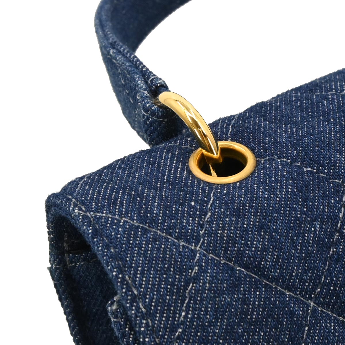Chanel 1997-1999 Blue Denim Top Handle Handbag