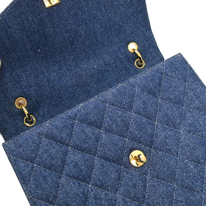Chanel 1997-1999 Blue Denim Top Handle Handbag