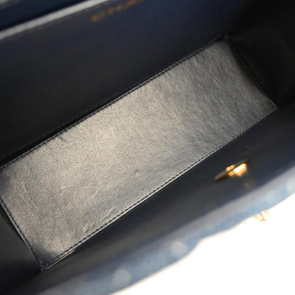 Chanel 1997-1999 Blue Denim Top Handle Handbag