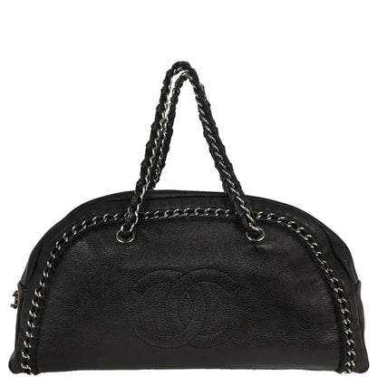 Chanel 2005-2006 Black Calfskin Luxury Line Bowling Bag Handbag