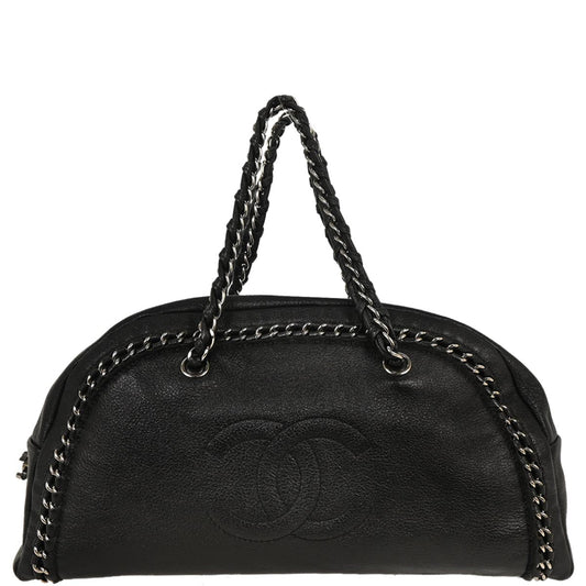 Chanel 2005-2006 Black Calfskin Luxury Line Bowling Bag Handbag