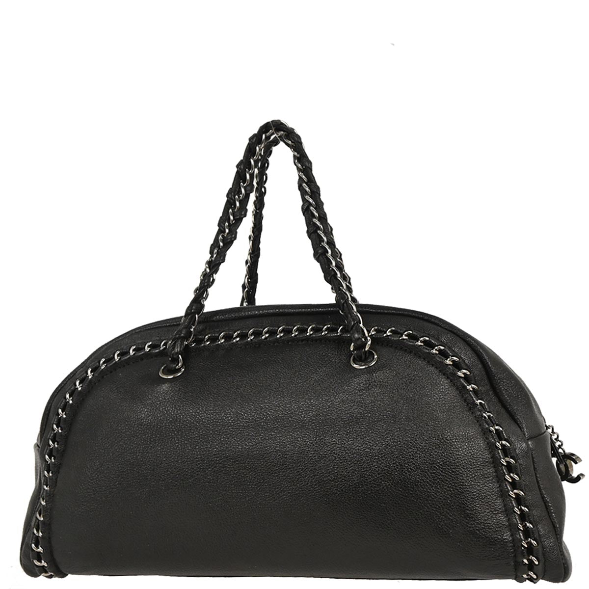 Chanel 2005-2006 Black Calfskin Luxury Line Bowling Bag Handbag