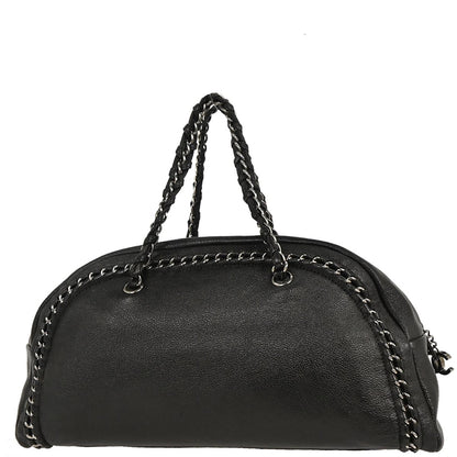 Chanel 2005-2006 Black Calfskin Luxury Line Bowling Bag Handbag