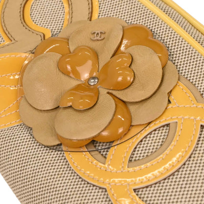 Chanel 2005-2006 Yellow Canvas Camellia No.5 CC Handbag
