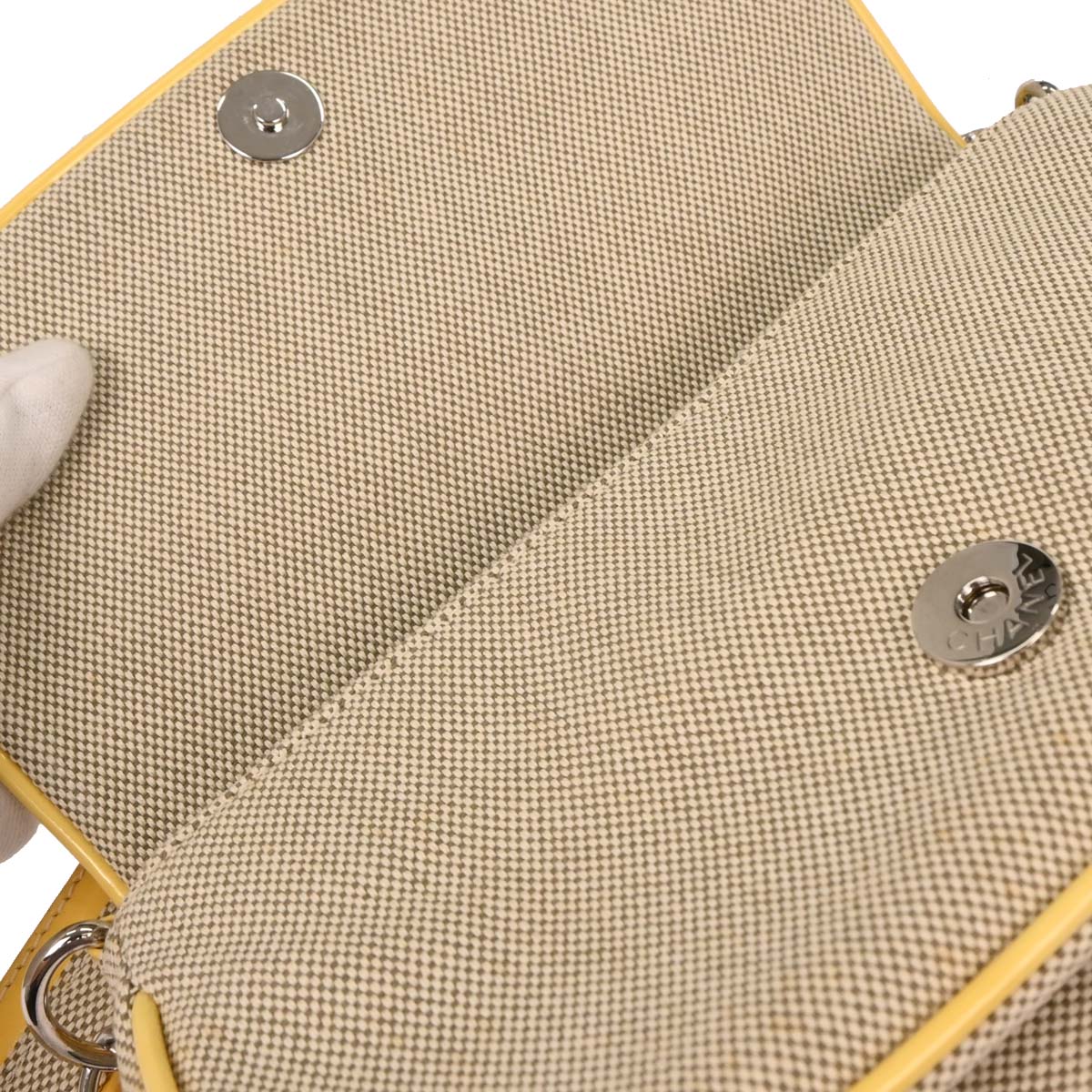 Chanel 2005-2006 Yellow Canvas Camellia No.5 CC Handbag