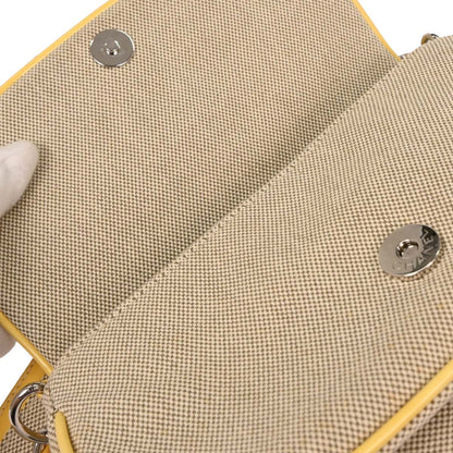 Chanel 2005-2006 Yellow Canvas Camellia No.5 CC Handbag