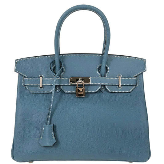 Hermes Blue Jean Courchevel Birkin 30 Handbag