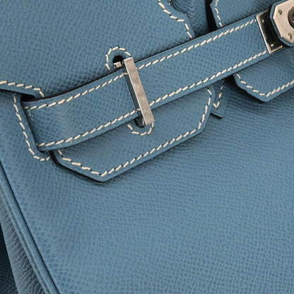 Hermes Blue Jean Courchevel Birkin 30 Handbag