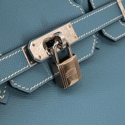 Hermes Blue Jean Courchevel Birkin 30 Handbag