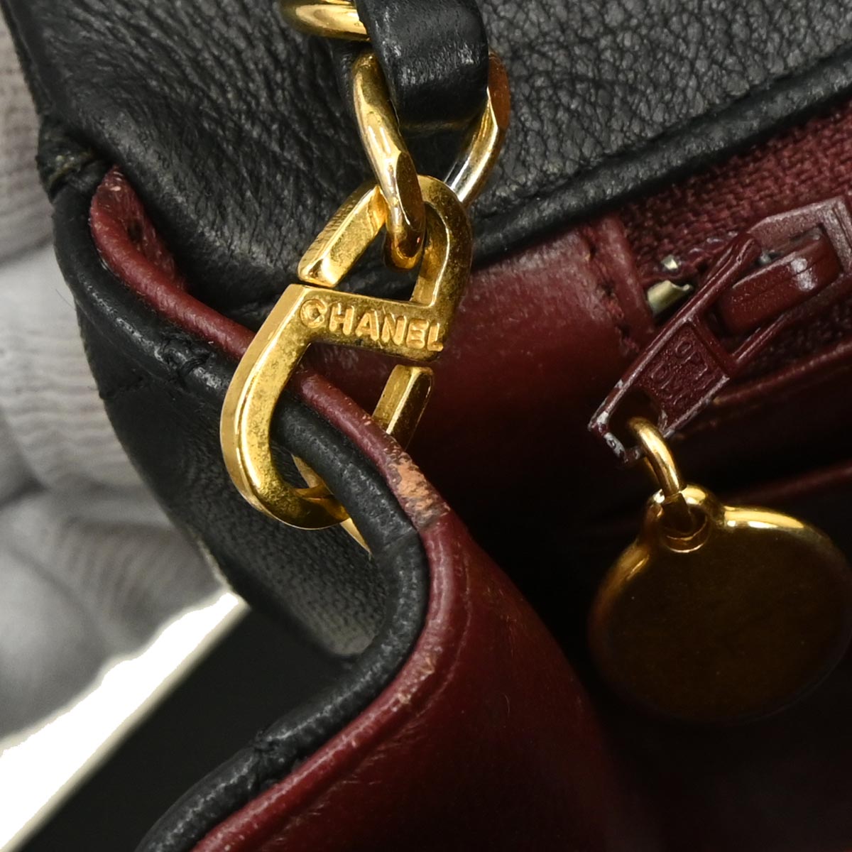 Chanel 1989-1991 Black Lambskin Turnlock Small Full Flap Shoulder Bag