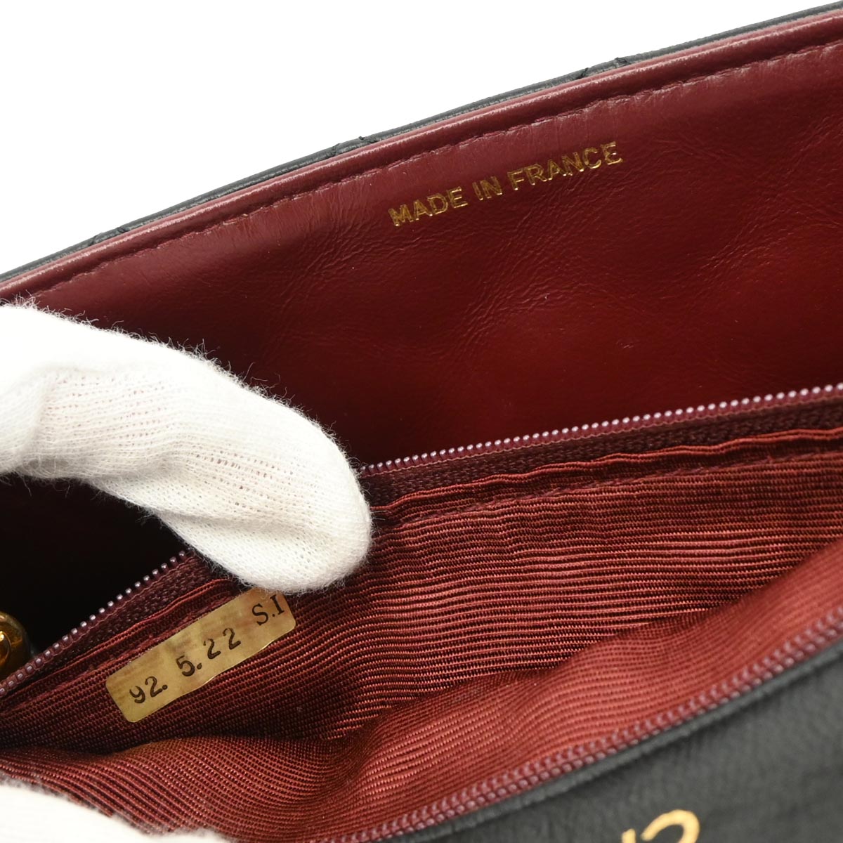 Chanel 1989-1991 Black Lambskin Turnlock Small Full Flap Shoulder Bag