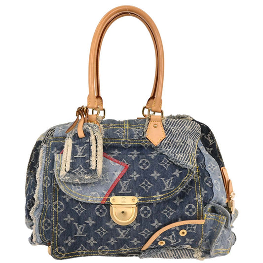 Louis Vuitton Blue Monogram Denim Patchwork Bowly Handbag M95376