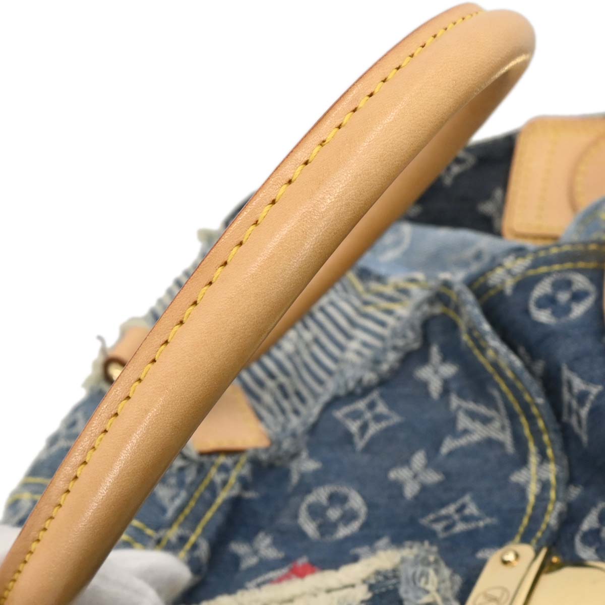 Louis Vuitton Blue Monogram Denim Patchwork Bowly Handbag M95376