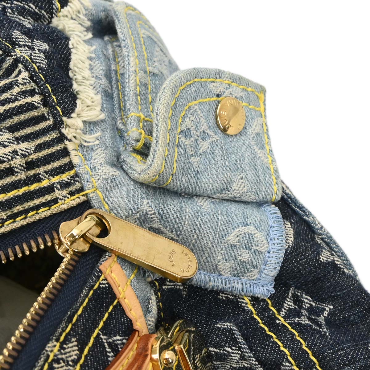 Louis Vuitton Blue Monogram Denim Patchwork Bowly Handbag M95376
