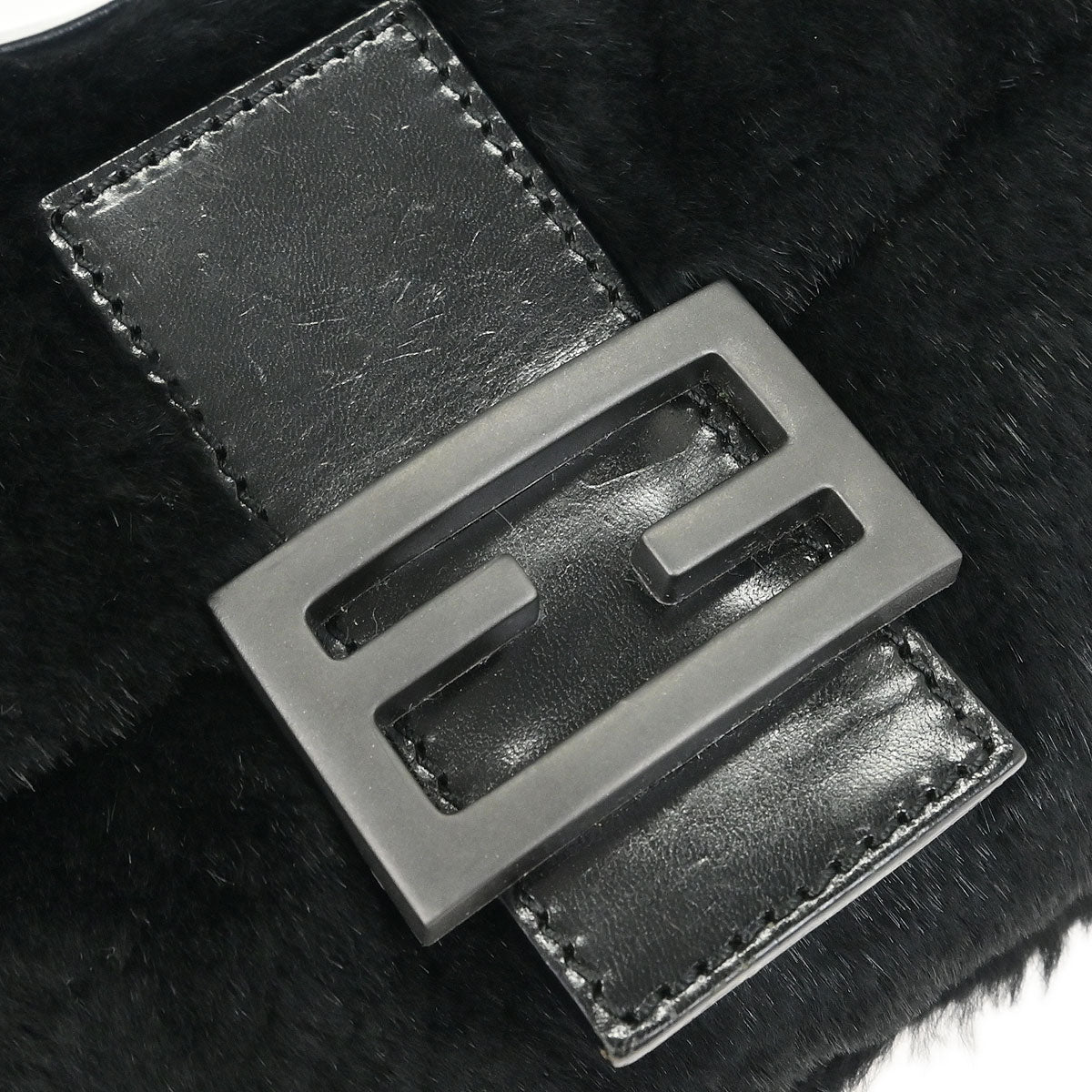 Fendi * Black Fur Baguette Handbag