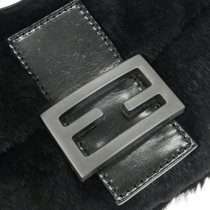 Fendi * Black Fur Baguette Handbag
