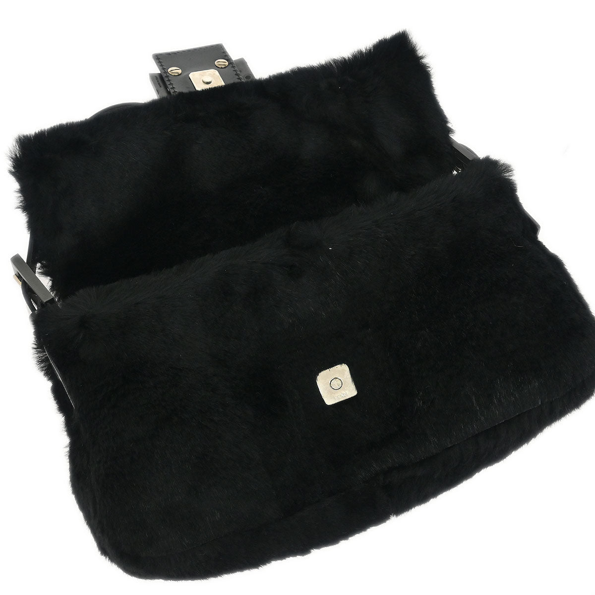 Fendi * Black Fur Baguette Handbag