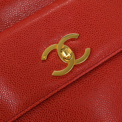 Chanel 1994-1996 Red Caviar Handbag