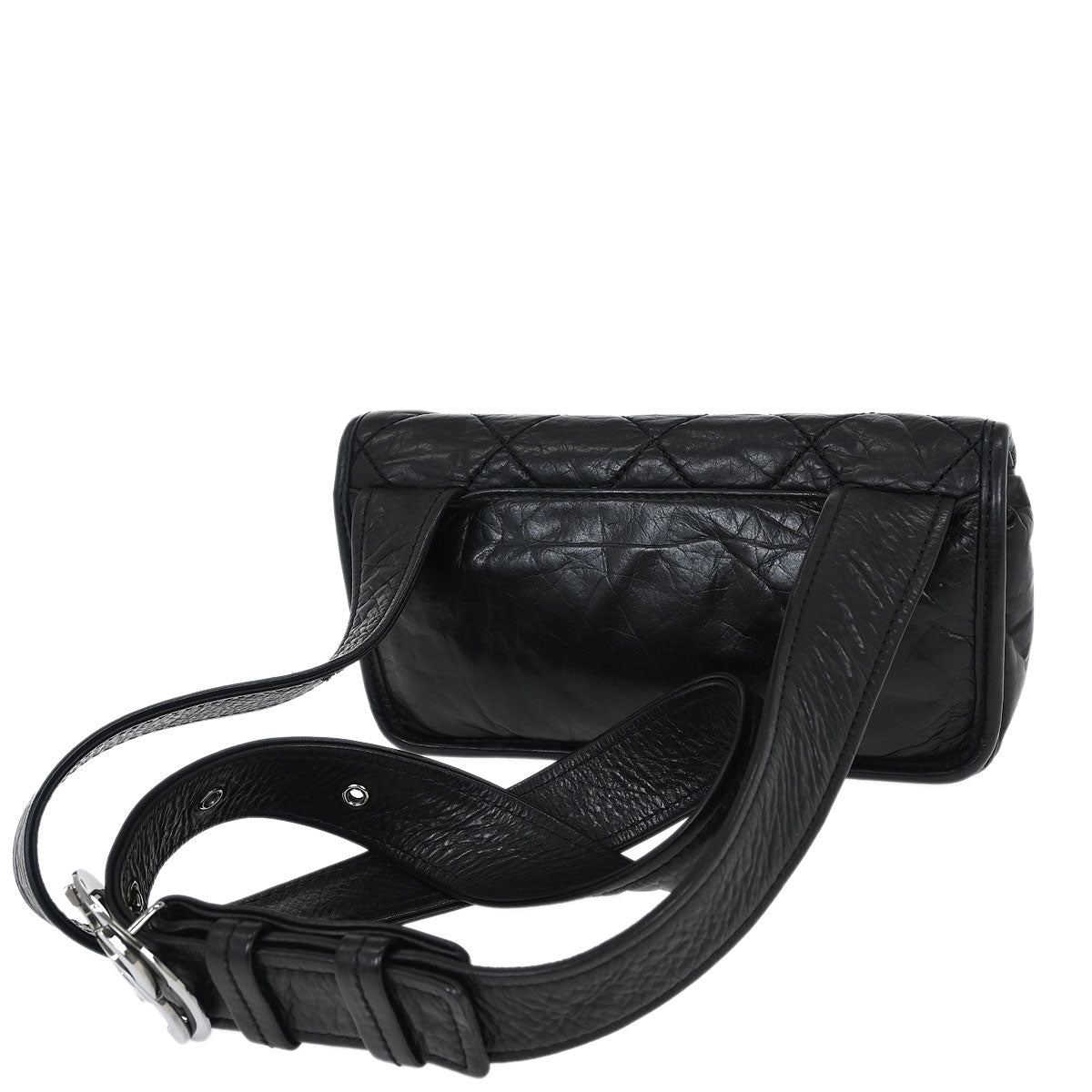 Chanel 2005-2006 Black Calfskin Wild Stitch Bum Bag