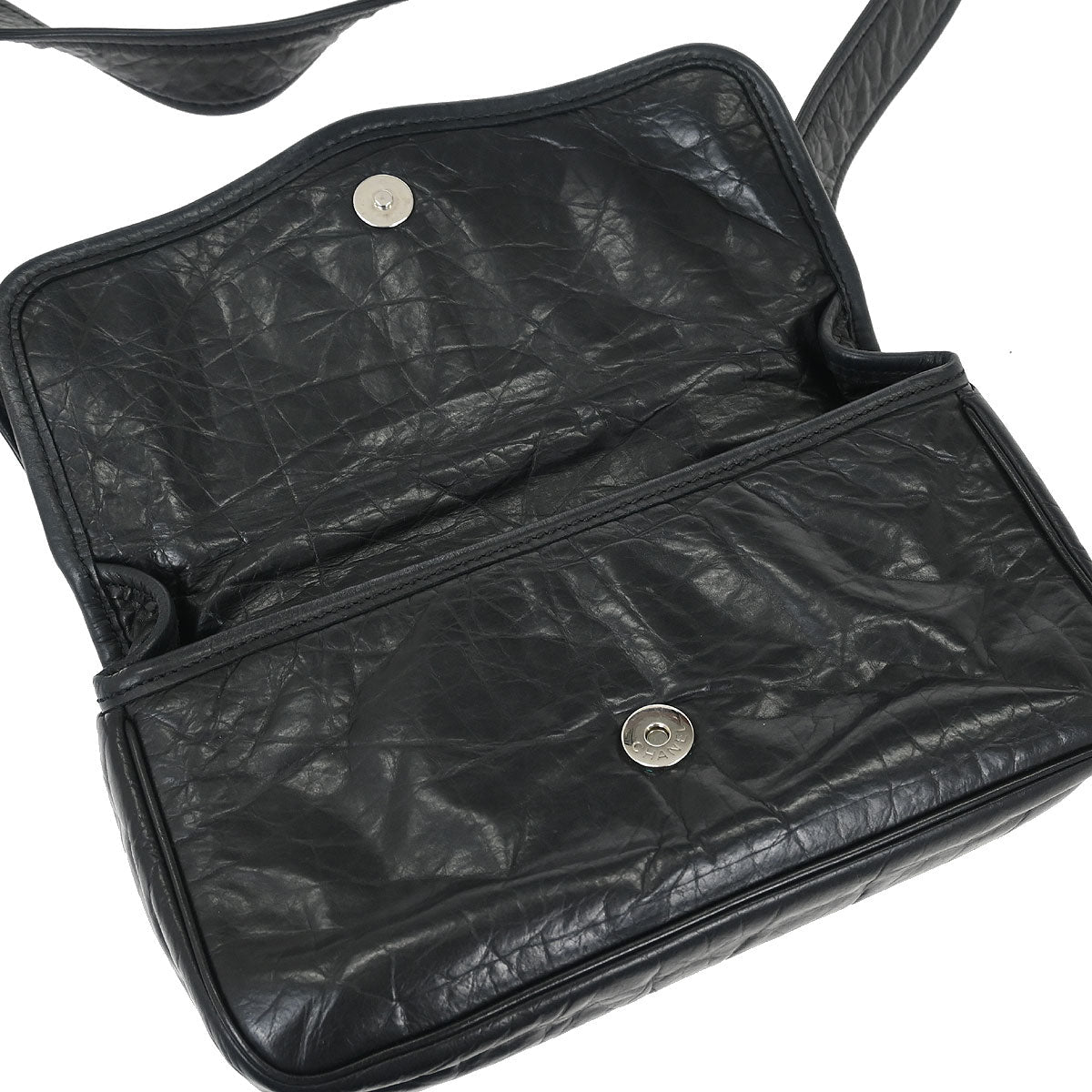 Chanel 2005-2006 Black Calfskin Wild Stitch Bum Bag