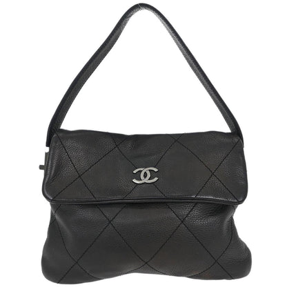 Chanel 2005-2006 Black Calfskin Mademoiselle Lock Wild Stitch Shoulder Bag
