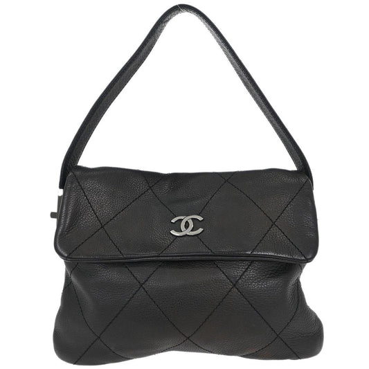 Chanel 2005-2006 Black Calfskin Mademoiselle Lock Wild Stitch Shoulder Bag