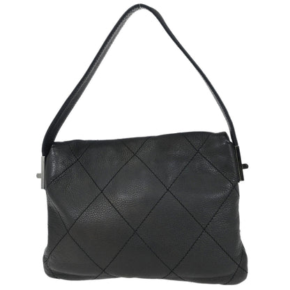 Chanel 2005-2006 Black Calfskin Mademoiselle Lock Wild Stitch Shoulder Bag