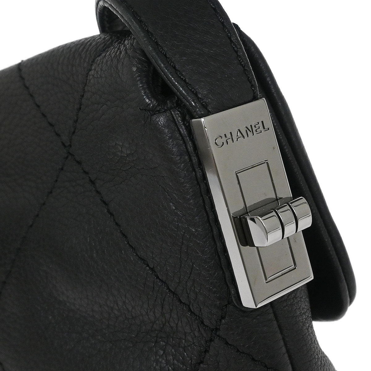 Chanel 2005-2006 Black Calfskin Mademoiselle Lock Wild Stitch Shoulder Bag