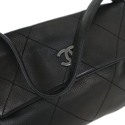 Chanel 2005-2006 Black Calfskin Mademoiselle Lock Wild Stitch Shoulder Bag