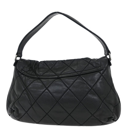 Chanel 2006-2008 Black Lambskin Wild Stitch Shoulder Bag