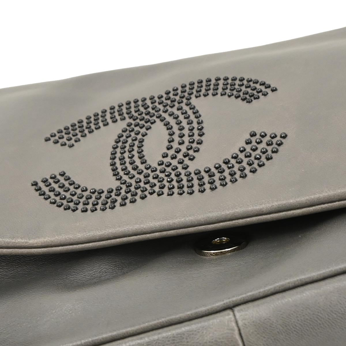 Chanel 2008-2009 Gray Lambskin Handbag