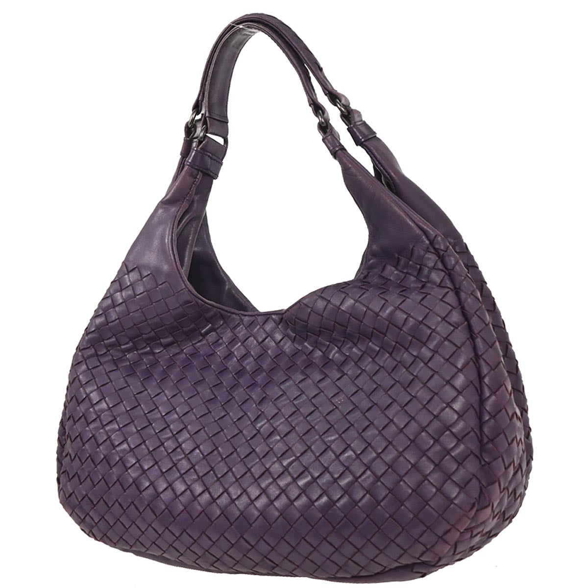 Bottega Veneta Purple Lambskin Intrecciato Tote Bag