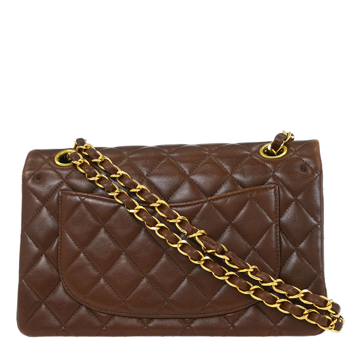 Chanel * 1997-1999 Brown Lambskin Small Classic Double Flap Shoulder Bag