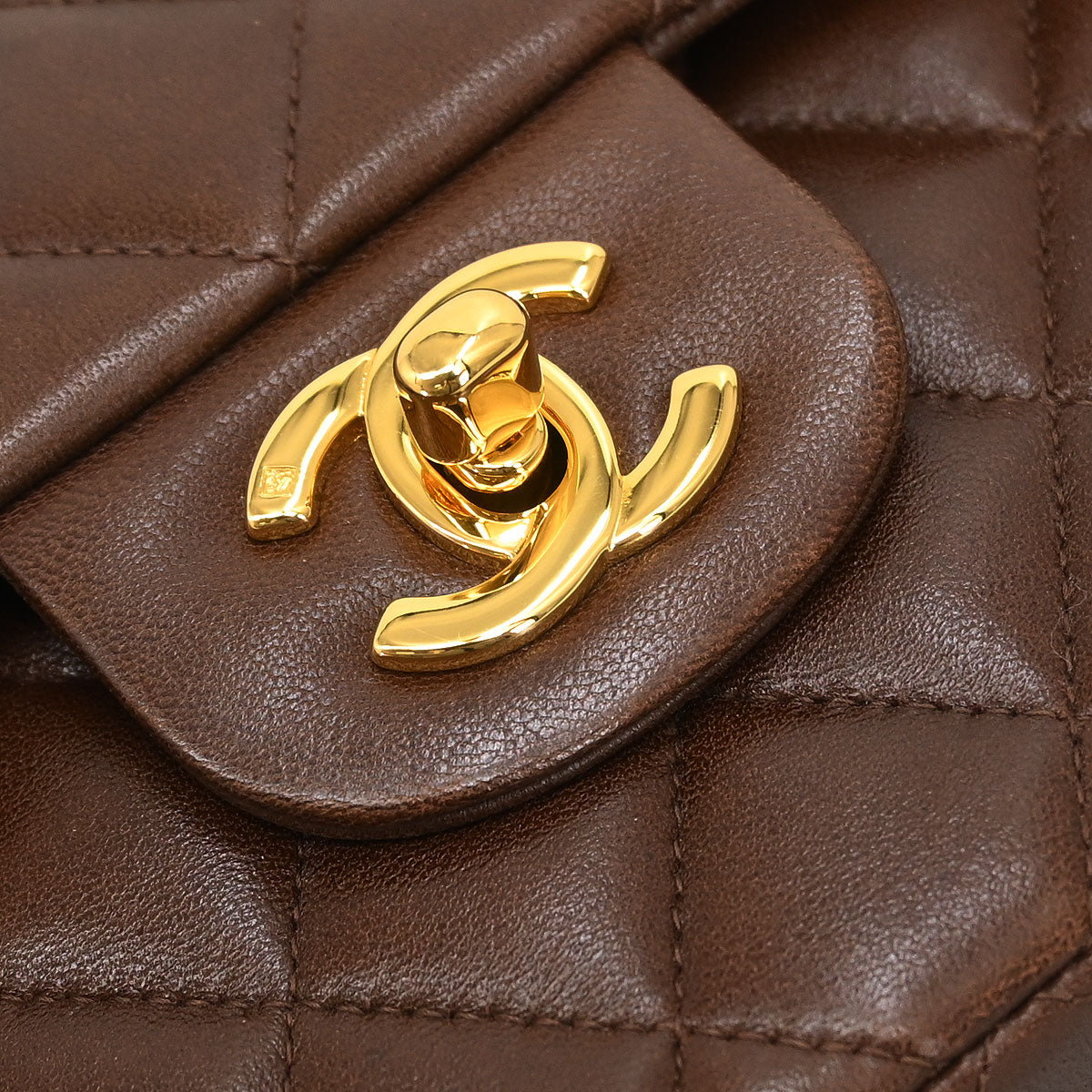 Chanel * 1997-1999 Brown Lambskin Small Classic Double Flap Shoulder Bag