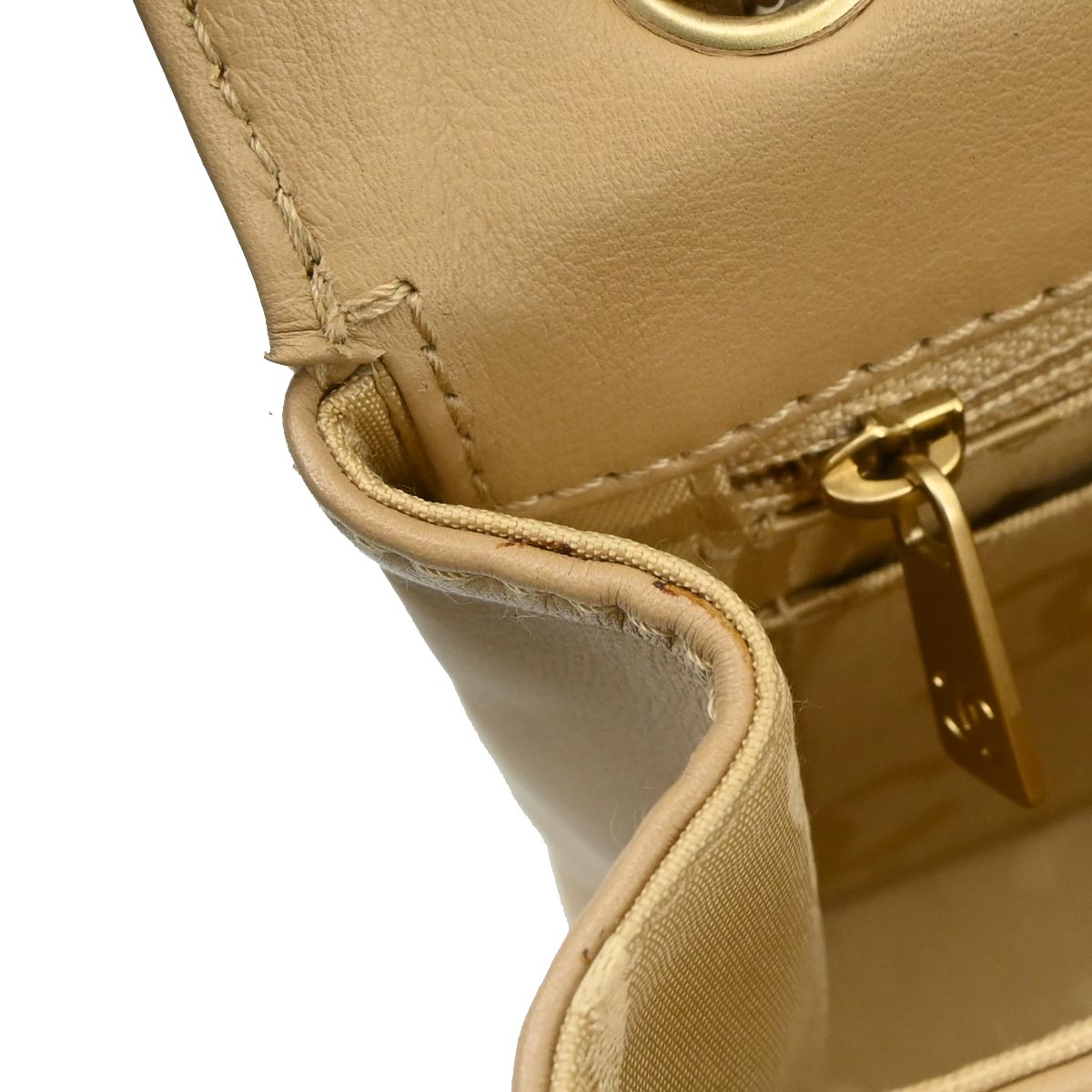 Chanel 2003-2004 Beige Calfskin Wild Stitch Shoulder Bag