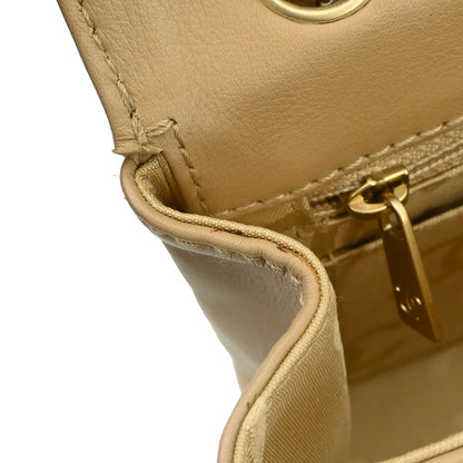 Chanel 2003-2004 Beige Calfskin Wild Stitch Shoulder Bag