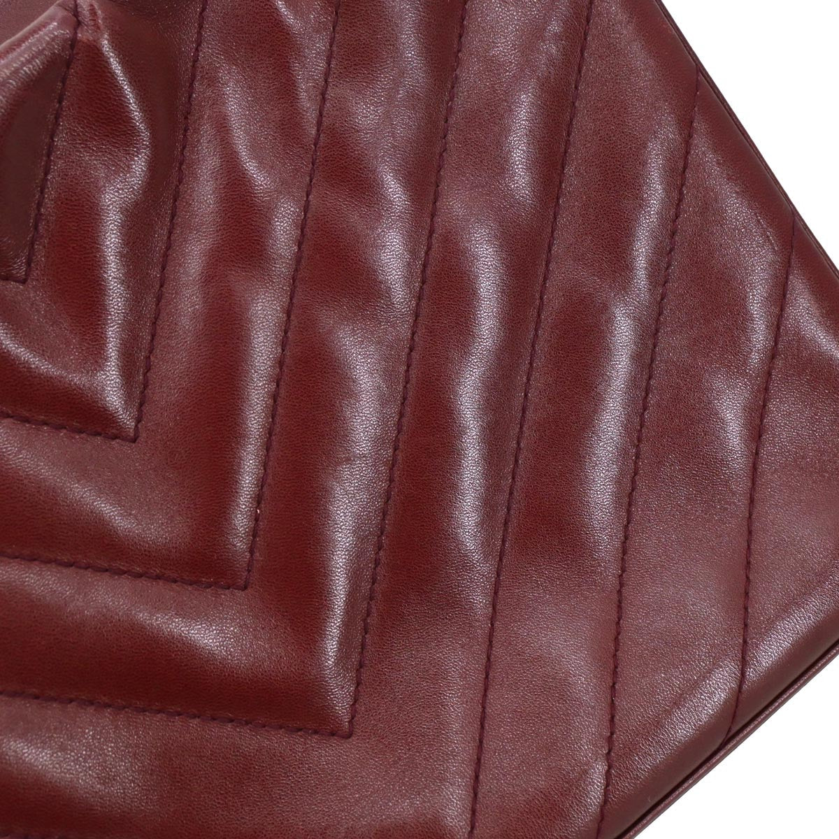 Chanel 2000-2002 Bordeaux Lambskin Chevron Handbag