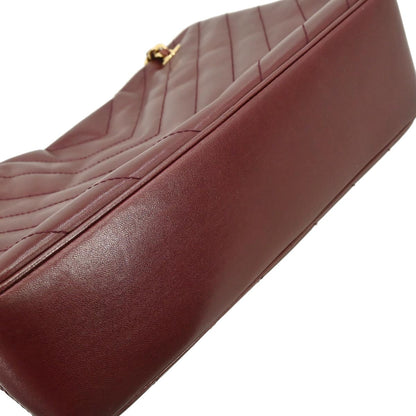 Chanel 2000-2002 Bordeaux Lambskin Chevron Handbag