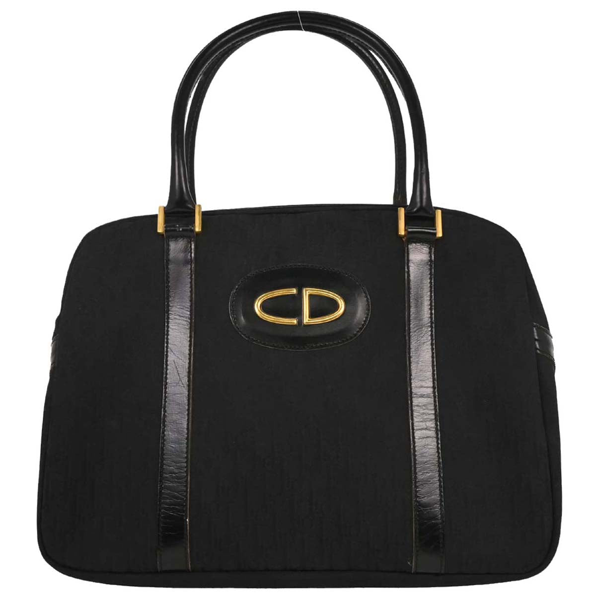 Christian Dior Black Canvas Trotter Duffle Handbag