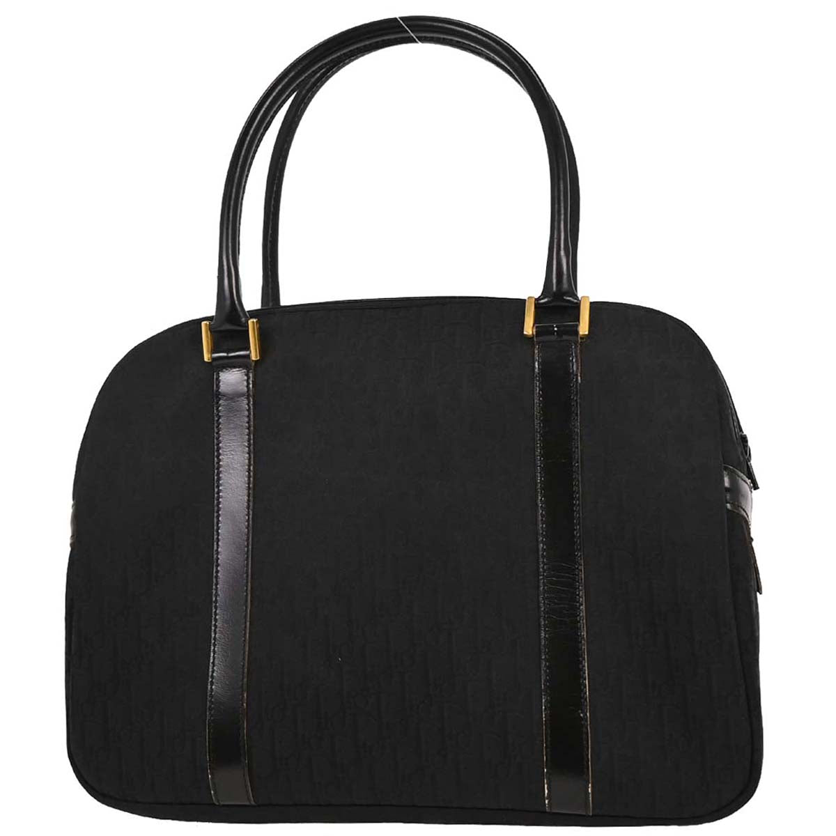 Christian Dior Black Canvas Trotter Duffle Handbag