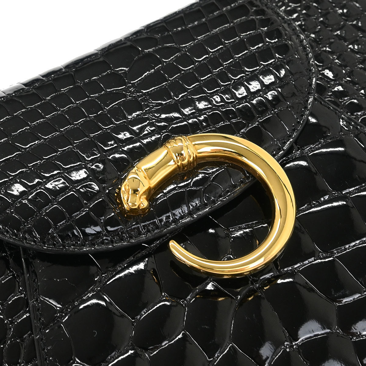 Cartier * Black Crocodile Panthere Handbag